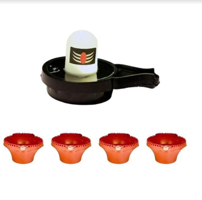 Water Sensor Shivling + 4 Diya