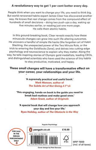 Atomic Habits An Easy And Proven Way To Build Good Habits And Break Bad Ones by Clear James