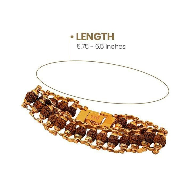 Paanch Mukhi Modern Rudraksha Bracelet With Gold Plating.