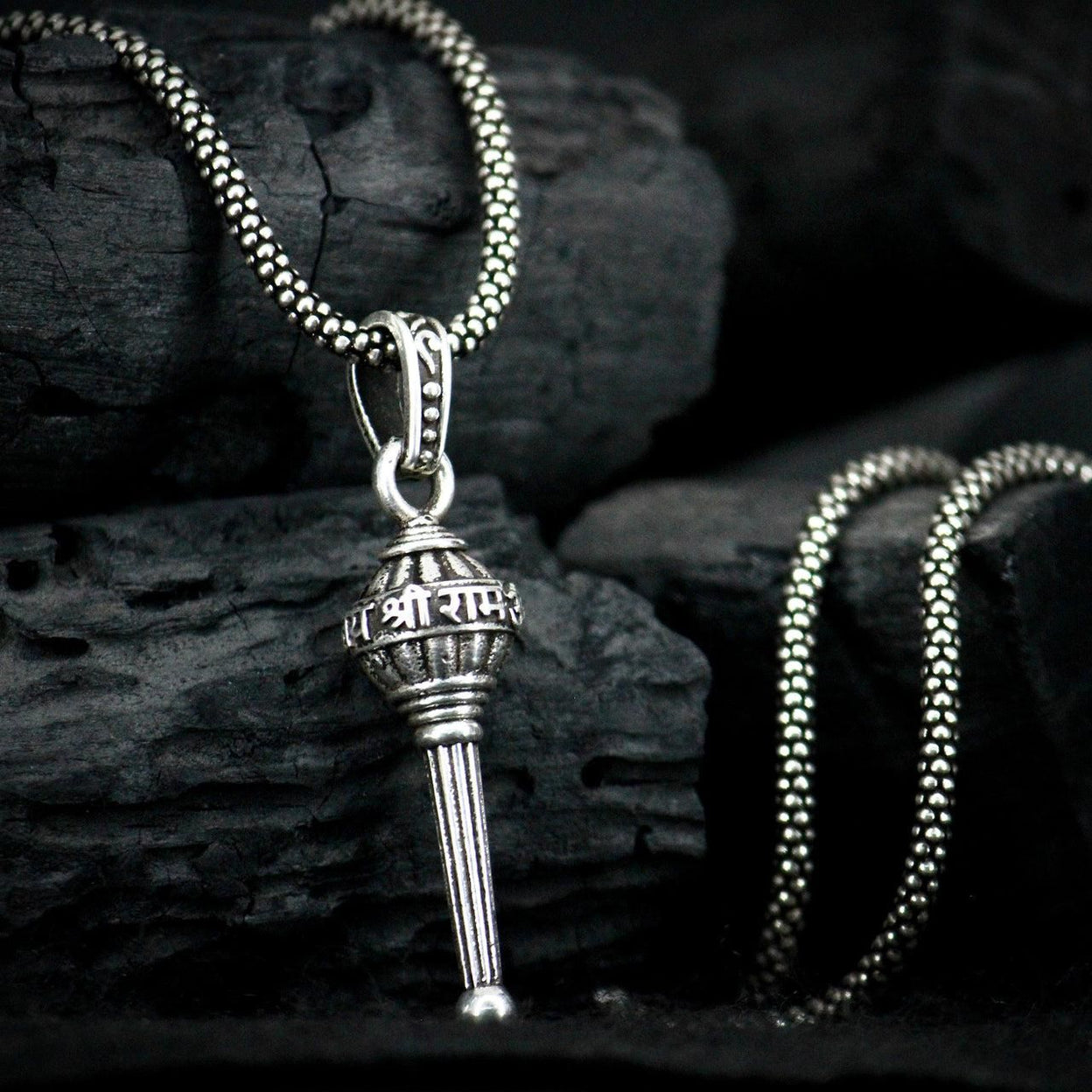 Silver Chain with Gada Pendant