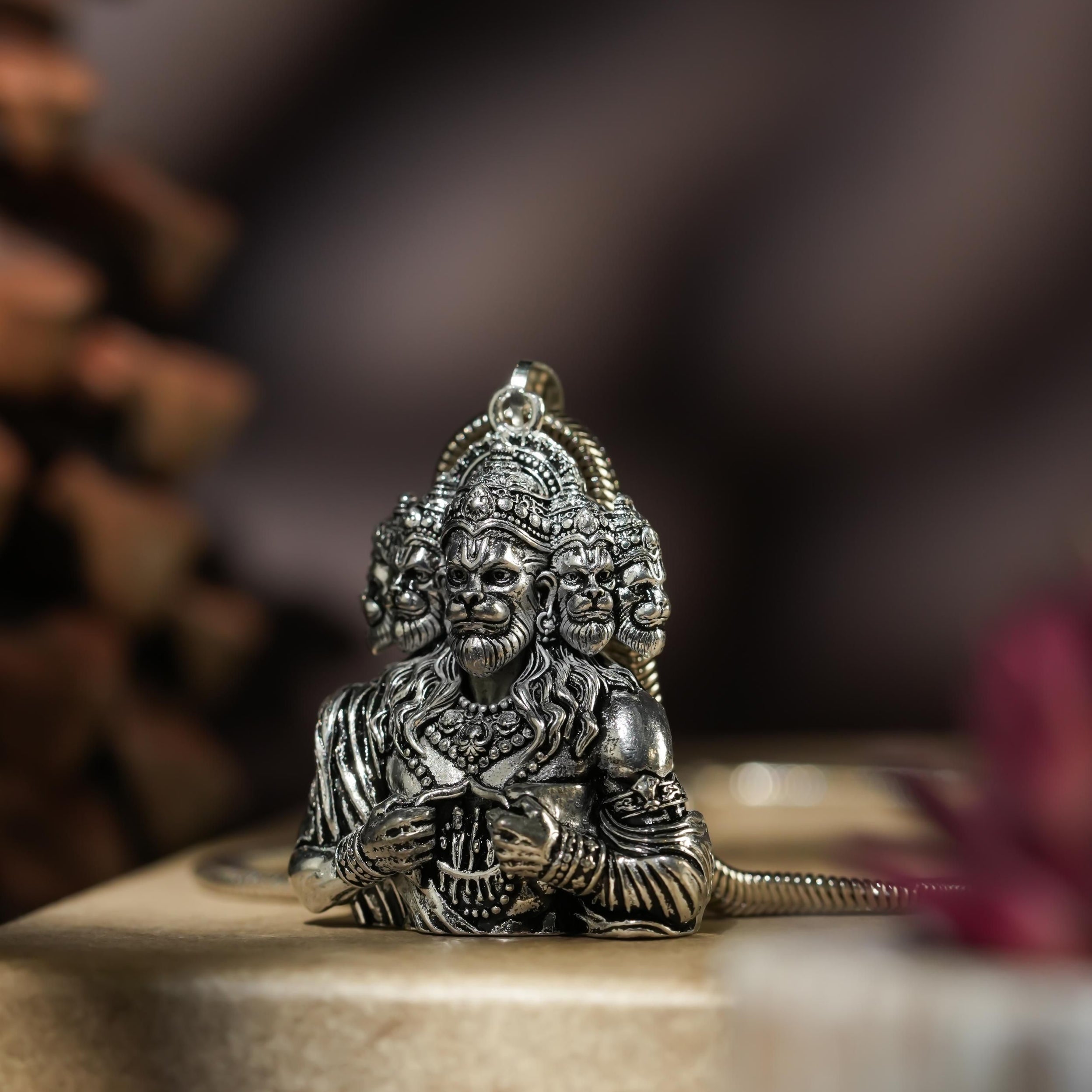Panchamukhi Hanuman Pendant With Snake Chain