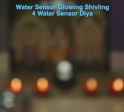 Water Sensor Shivling + 4 Diya